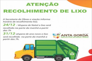 Recolhimento de Lixo terá horário especial nas vésperas de Natal e Ano Novo
