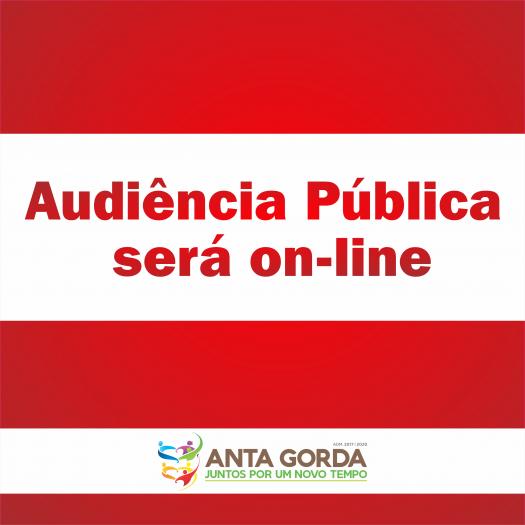Audiência Pública será on-line