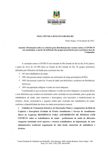 Primeiras doses da vacina contra a COVID-19 serão recebidas hoje. 